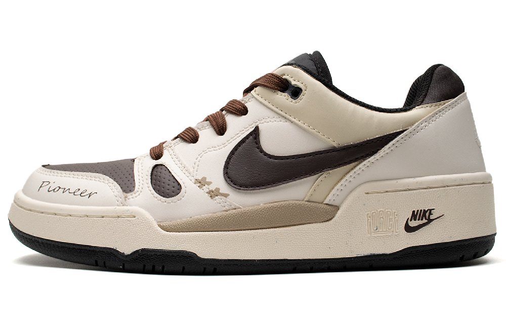 Nike Full Force Pioneer Slip Resistant Low Top Skateboard Shoes Men's Beige Brown