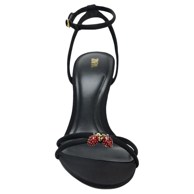 ZARA One Strap Sandals 10cm Women's Black купить в интернет-магазине Yoocart с быстрой доставкой по России.