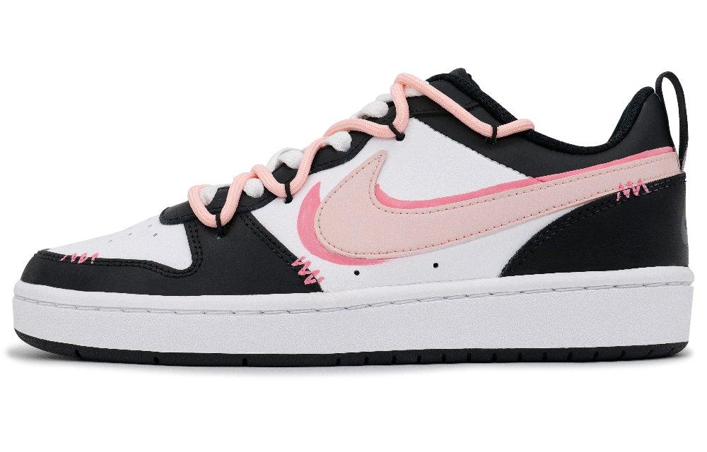 Nike Court Borough Non slip Lightweight Low Top Skateboard Shoes GS Black Pink
