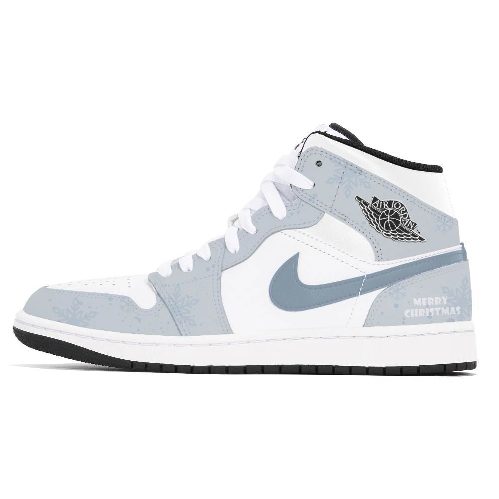 Jordan Air Jordan 1 Anti-Slip Wear-Resistant Mid-Top Vintage Basketball Shoes Men's Blue