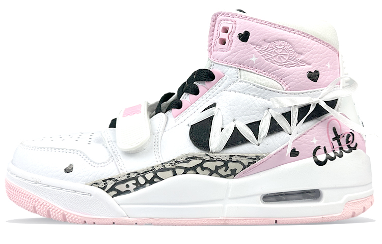 Jordan Legacy 312 High-Top Vintage Basketball Shoes GS Black Pink