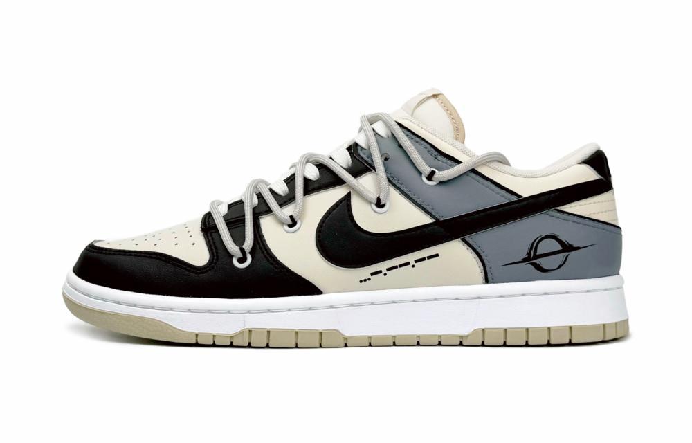 Nike Dunk Anti-Slip Wear-Resistant Low-Top Skateboard Shoes Men's Black Gray