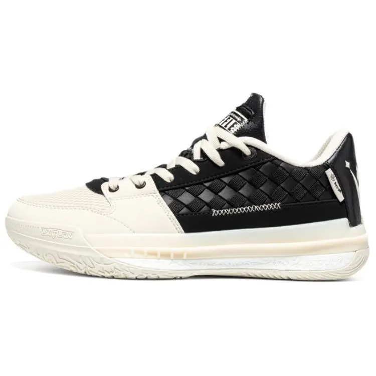361° Anti Slip Wear Resistant Low Top Basketball Shoes Men's Black White