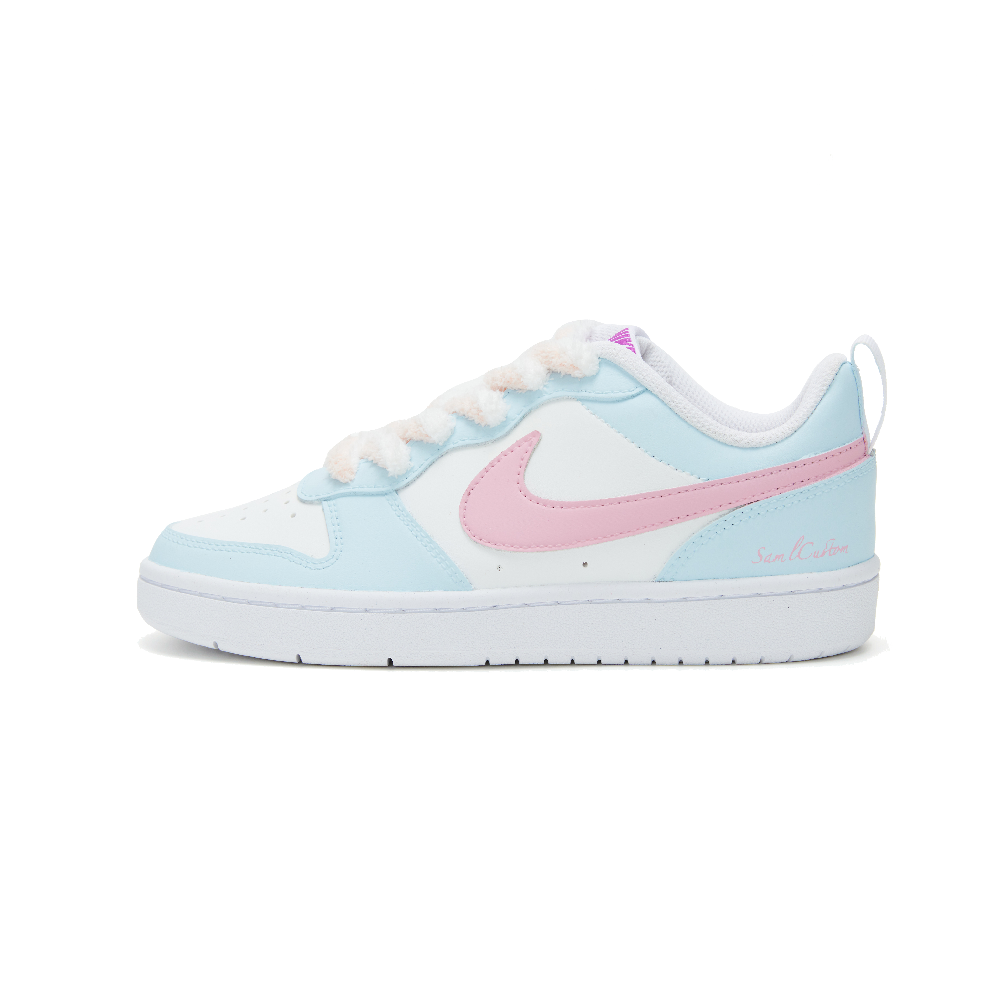 Nike Court Borough Low 2 Low-Top Skateboard Shoes Women's Pink Blue