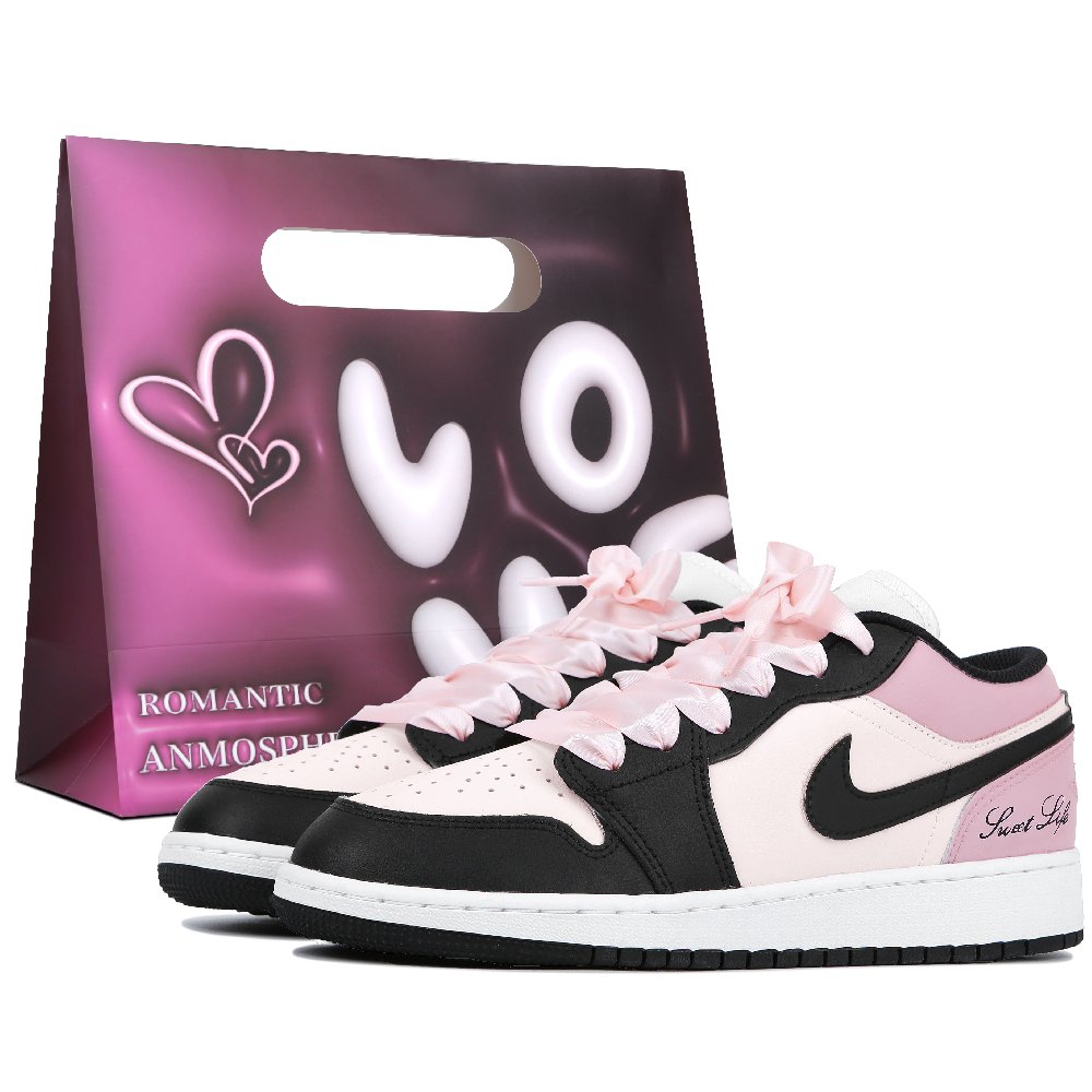 Jordan Air Jordan 1 Vintage Basketball Shoes Women's Low top Black/Pink