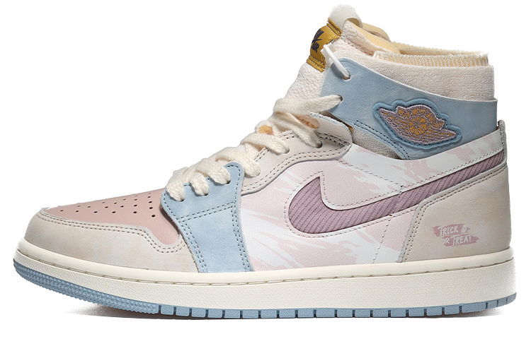 Jordan Air Jordan 1 High Zoom Air CMFT Taick High-Top Vintage Basketball Shoes Women's Beige Pink
