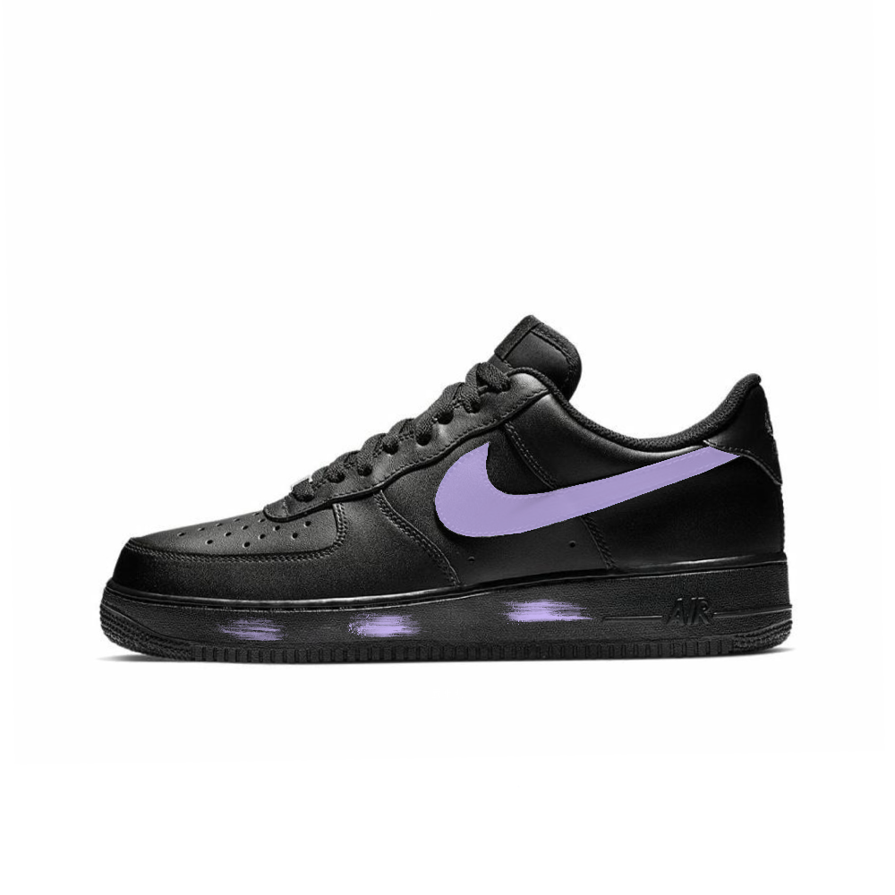 Nike Air Force 1 Slip Resistant Cushioning Abrasion Resistant Low Top Skateboard Shoes Unisex Black