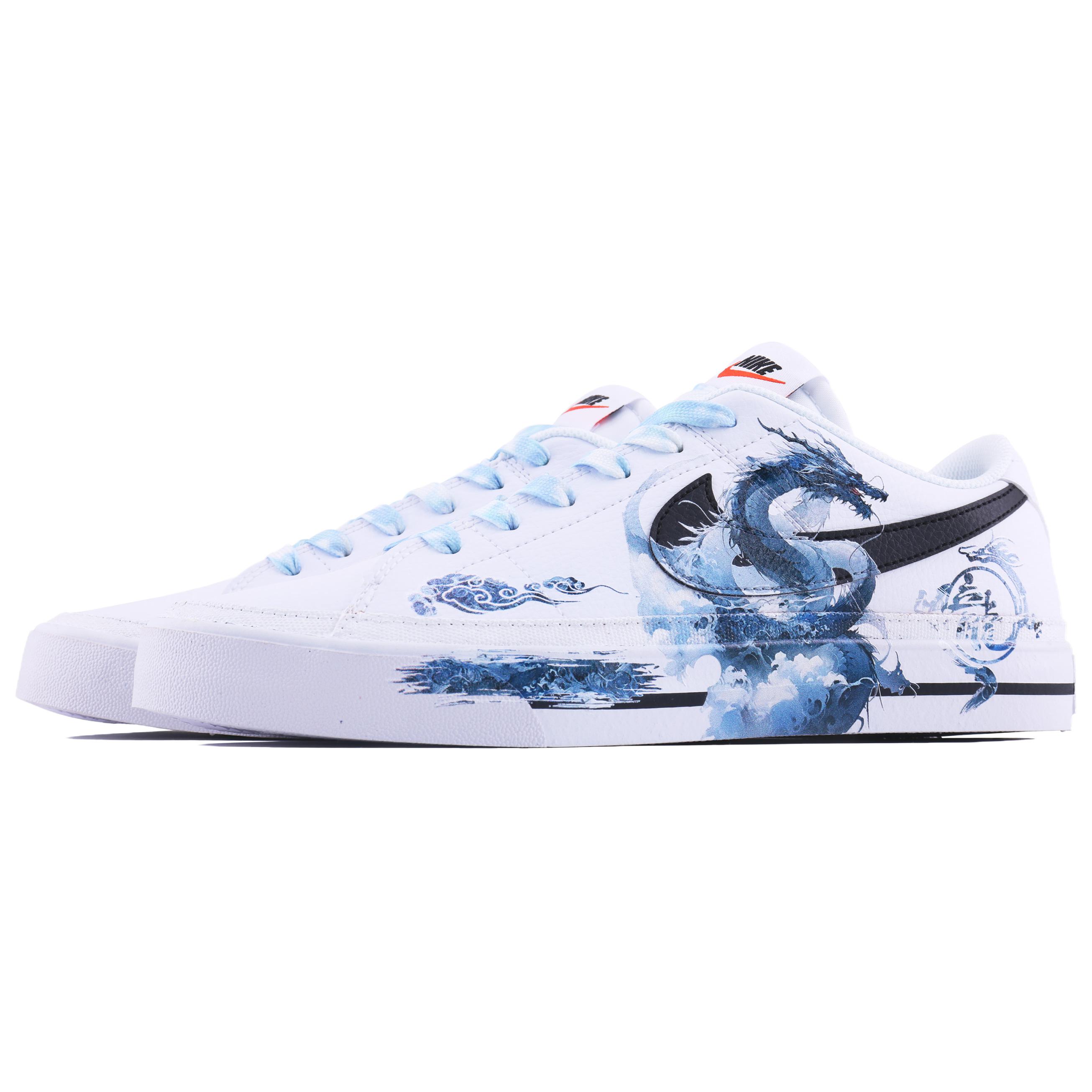 Nike Court Legacy Dragon Leaping Across The Vast Sea Abrasion Resistant Low top Skateboard Shoes Men's купить в интернет-магазине Yoocart с быстрой доставкой по России.