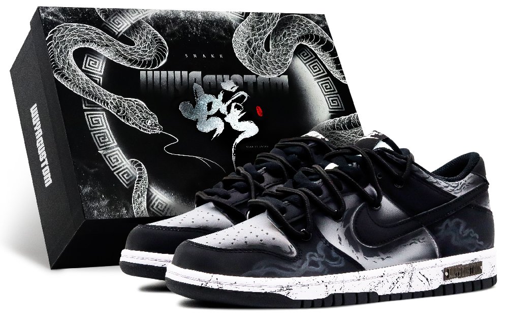 Nike Dunk Slip Resistant Cushioning Abrasion Resistant Low Top Skateboard Shoes Unisex Black