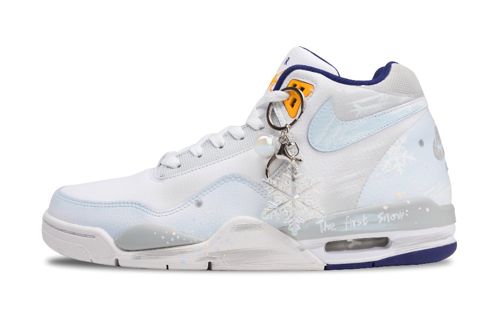 Nike Flight Legacy Vintage Basketball Shoes Men Mid-Top White/Gray/Blue