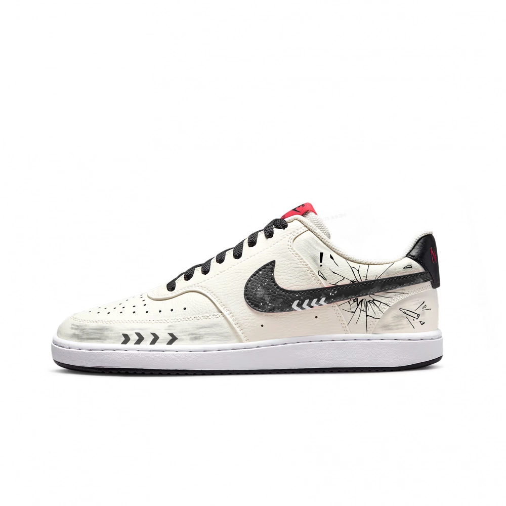 Nike Court Vision 1 Abrasion Resistant Low top Skateboard Shoes Unisex Black White