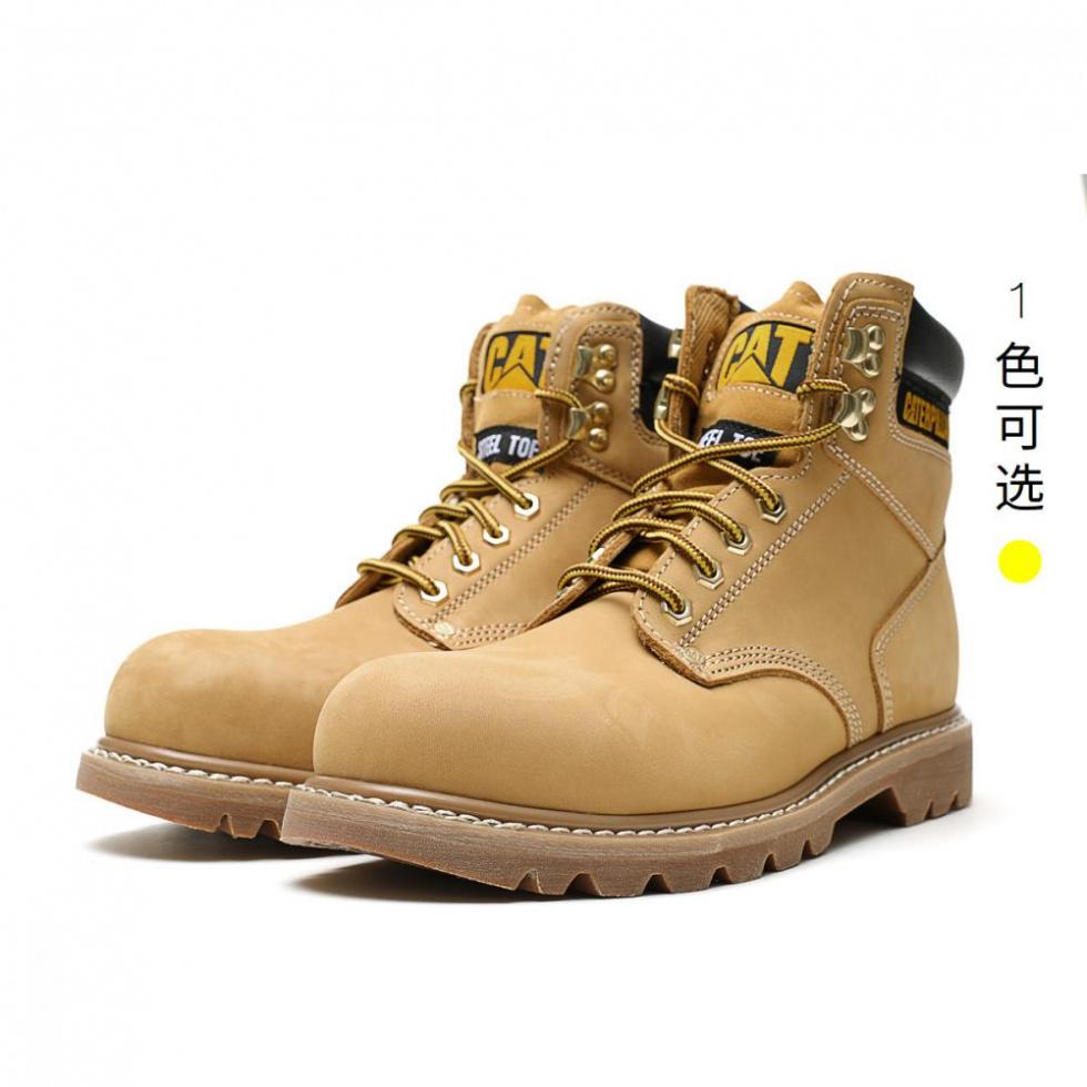 CAT Breathable Wear Resistant Cushioning Slip Resistant Short Outdoor Boots Men's Brown Yellow купить в интернет-магазине Yoocart с быстрой доставкой по России.