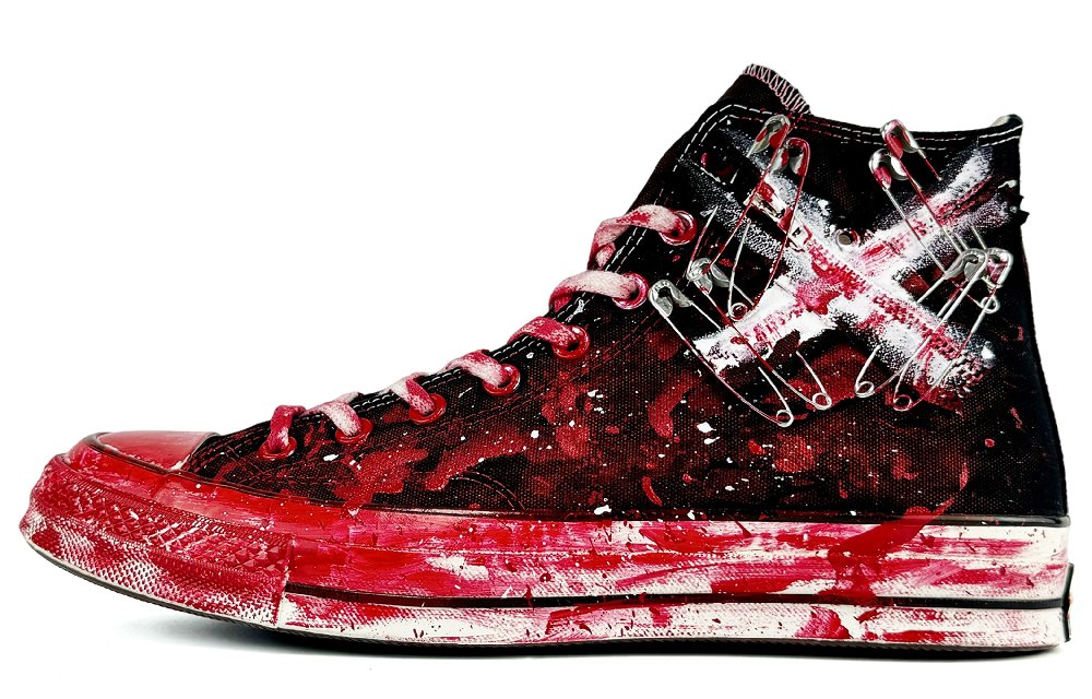 Converse 1970s SuiXin Size 7 Case Scene Wear-Resistant Slip-Resistant High-Top Canvas Shoes Unisex Black Red