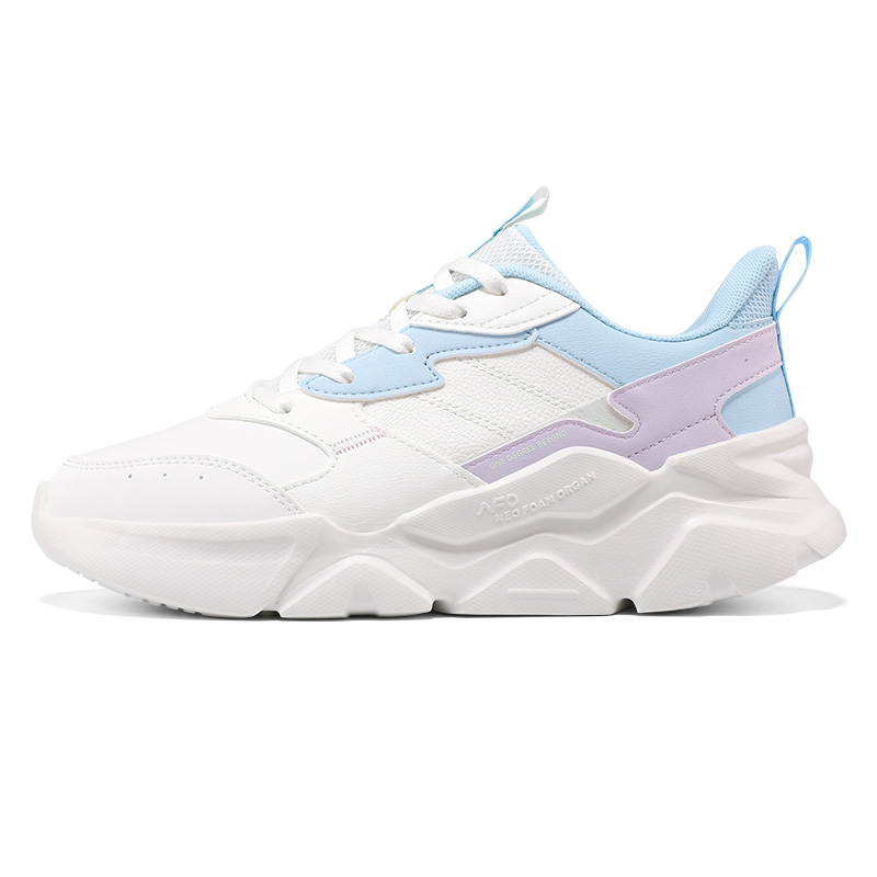 361° Anti-Slip Wear-Resistant Low-Top Casual Shoes Women's White Blue Purple