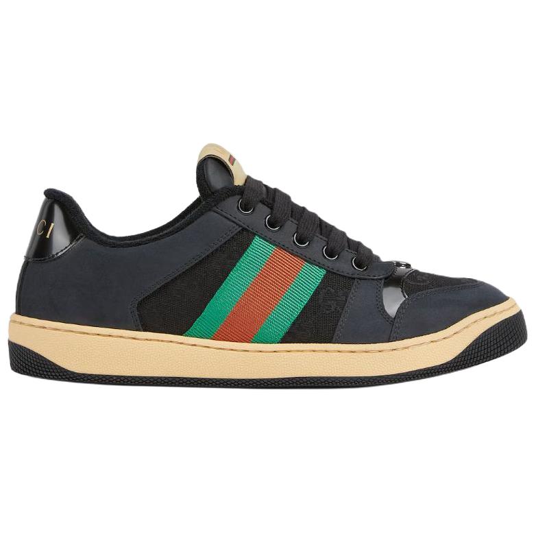 GUCCI Screener Low Top Skateboard Shoes Women's Black