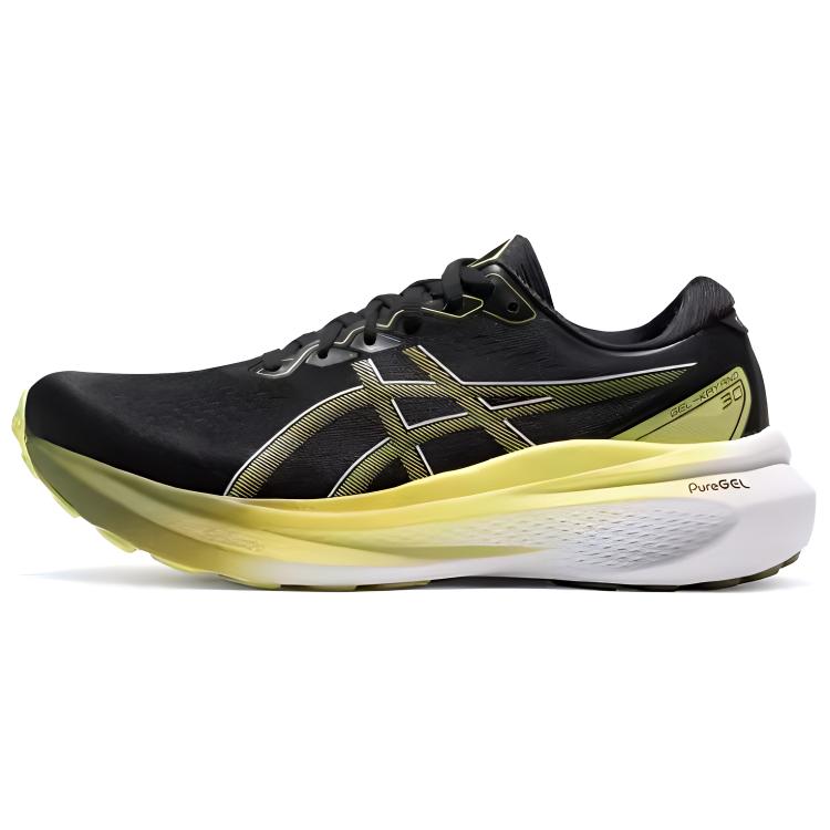 Asics Gel-Kayano 30 Cushioning Anti-Slip Wear-Resistant Breathability Low-Top Running Shoes Men's Black Yellow
