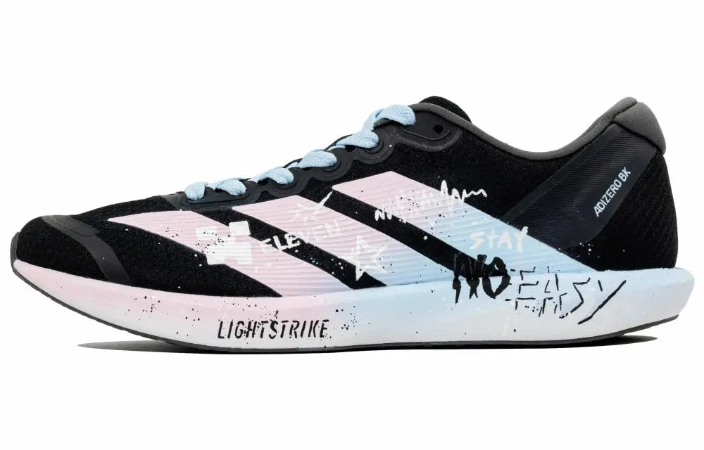Adidas Adizero Lightweight Low top Running Shoes Unisex Black White Pink Blue