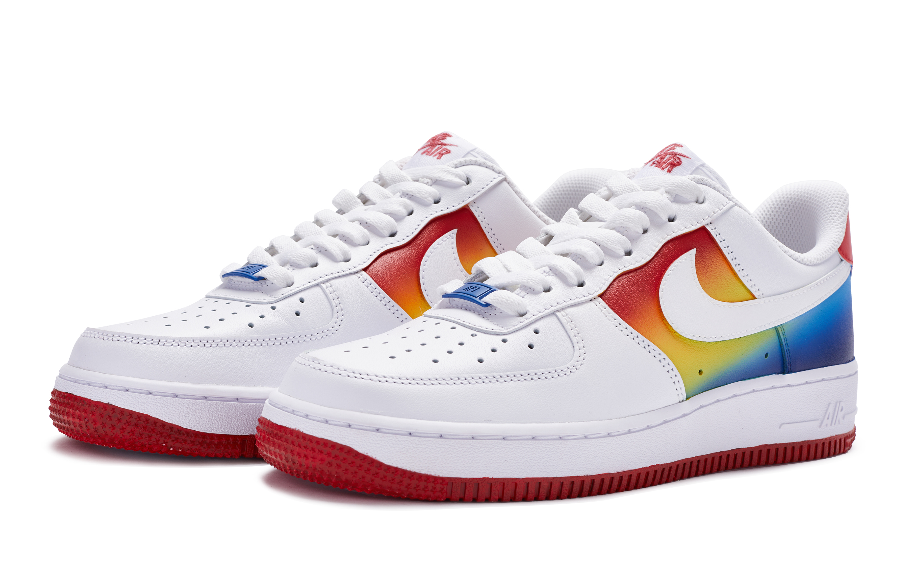 Nike Air Force 1 Low Top Skateboard Shoes GS White Red Yellow Blue купить в интернет-магазине Yoocart с быстрой доставкой по России.