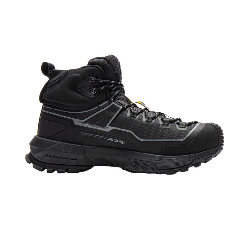LiNing Outdoor CF Tracing, Xingchuan Pro Reflective Rebound Coverage High top Hiking Shoes Unisex Night Black