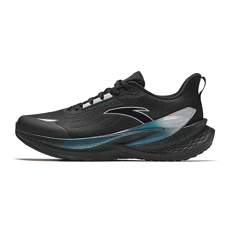 Anta Anti-Slip Wear-Resistant Low-Top Running Shoes Men's Black Silver