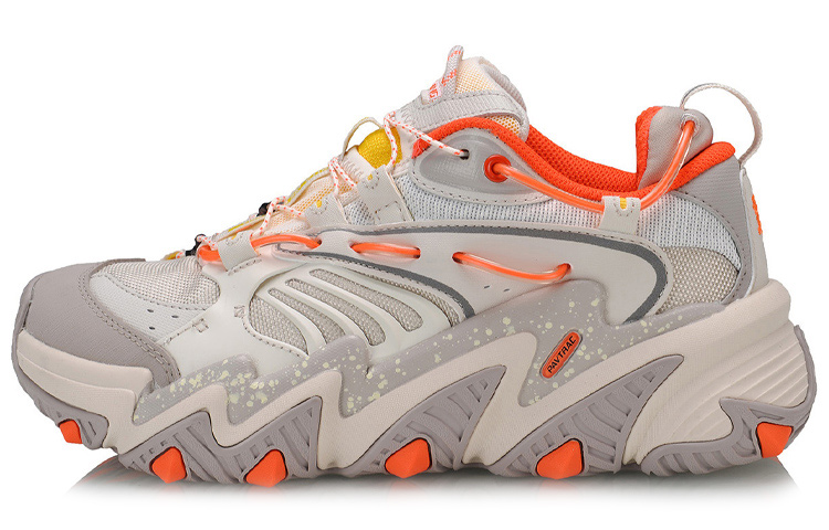 LiNing X Claw Cat Paw Shock Absorbers With Slip Resistant Features Low Top Sports Casual Shoes Women's Gray Orange
