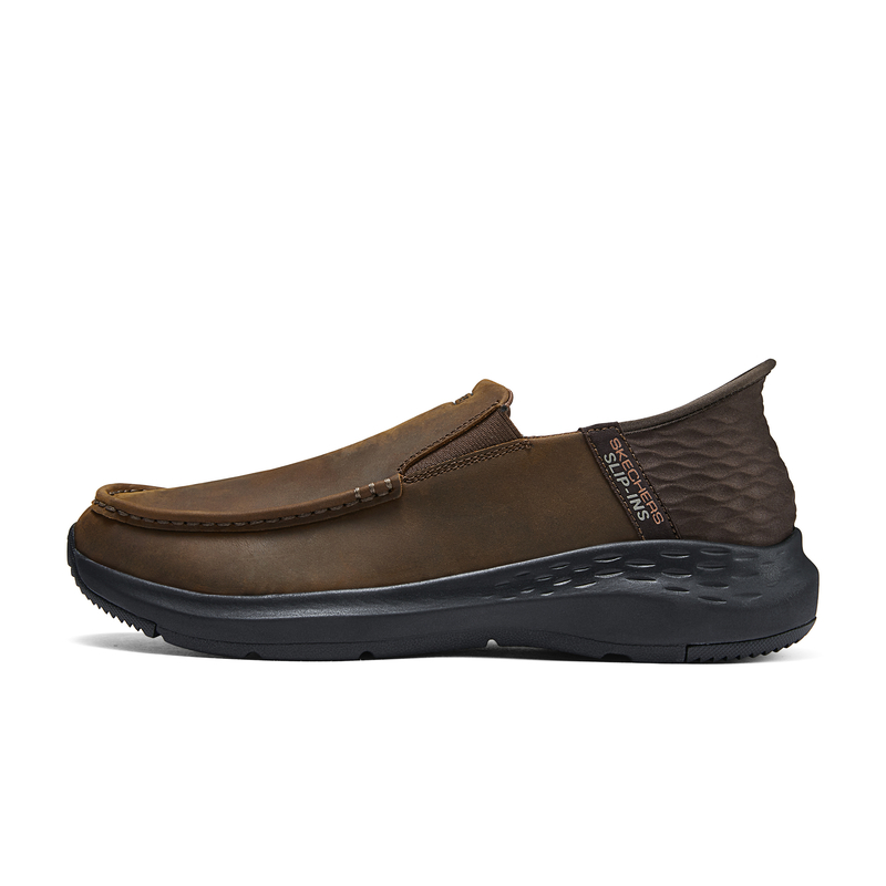 Skechers Slip Ins Cushioning Wear-Resistant Low-Top Casual Shoes Men's Dark Brown