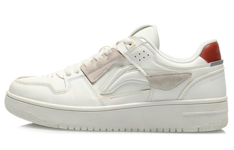 LiNing Tianji Slip-Resistant Cushioning Wear-Resistant Breathable Low-Top Skateboard Shoes Men's Mist White