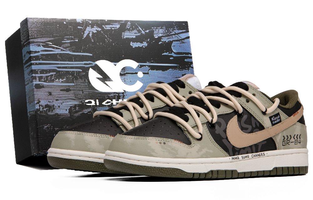 Nike Dunk Cushioning Wear Resistant Low Top Casual Shoes Unisex Green Black