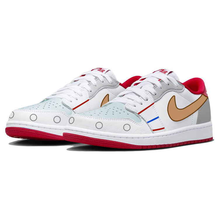 JORDAN Air JORDAN 1 Vintage Basketball Shoes Unisex Low-Top White Red купить в интернет-магазине Yoocart с быстрой доставкой по России.