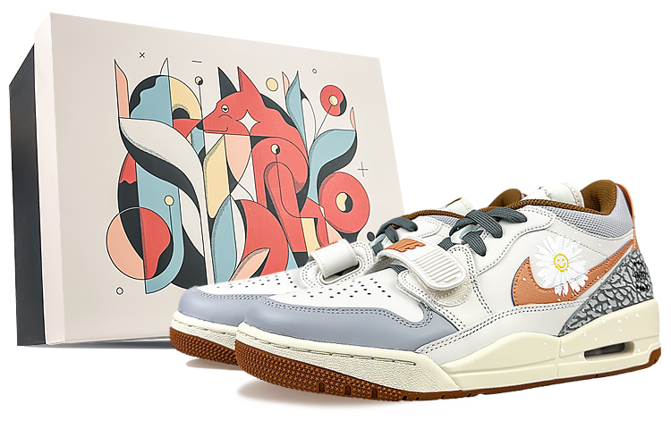 Jordan Legacy 312 Low-Top Vintage Basketball Shoes Men's Beige Orange