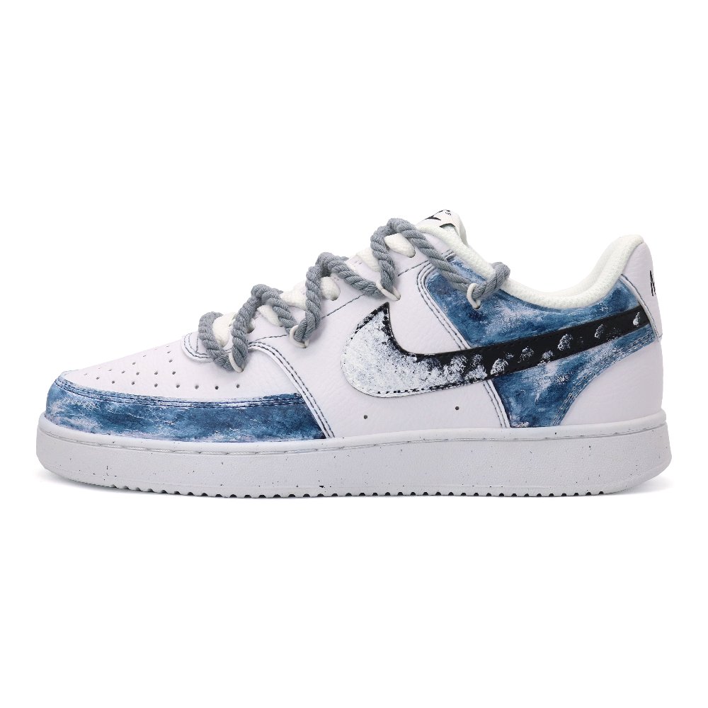 Nike Court Vision 1 Skateboard Shoes Men Low-Top Blue/White
