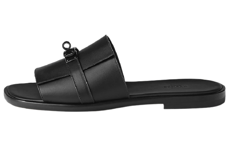 HERMES Kelly Stylish Sandals Men's Black