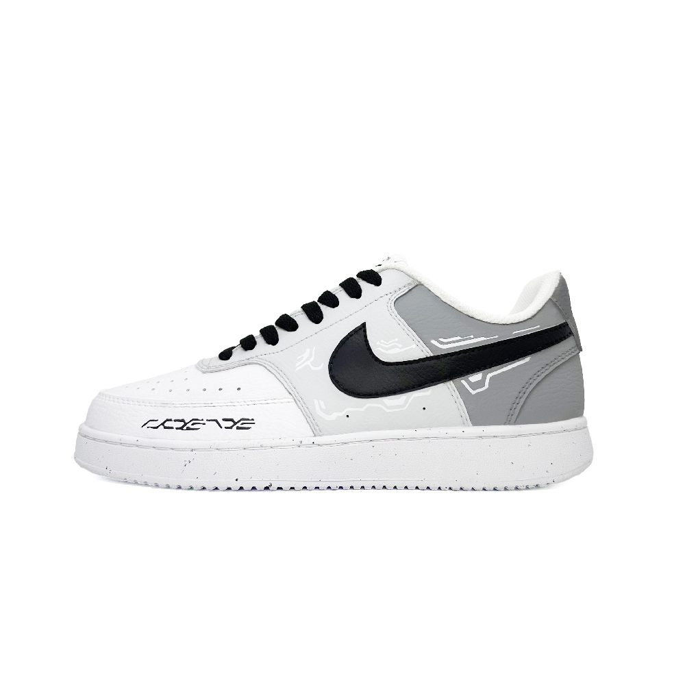 Nike Court Vision 1 Low Top Skateboard Shoes Men's Gray White