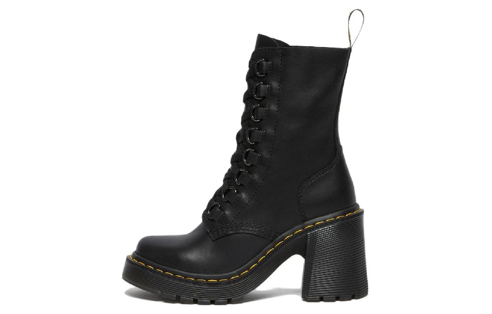Dr. Martens Dr.Martens Chesney Leather Flared Heel Lace Up Boots 'Black' Women's