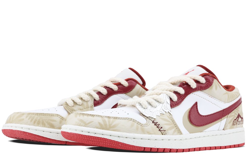 Jordan Air Jordan 1 Anti-Slip Wear-Resistant Low-Top Vintage Basketball Shoes Men's Sand Dune