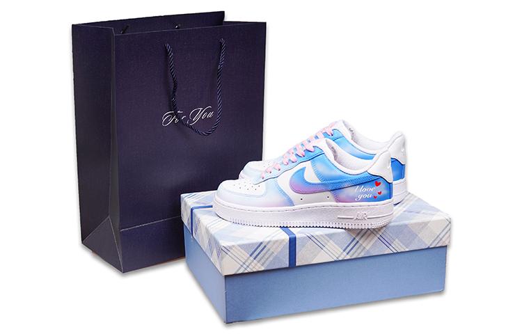 Nike Air Force 1 Skateboard Shoes Women's Low-Top Blue/White