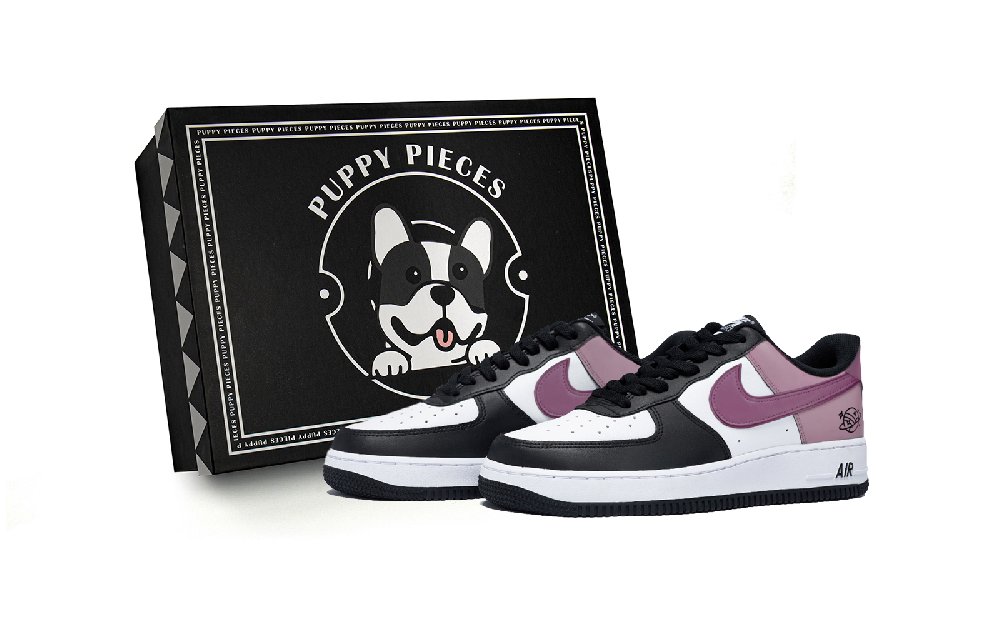 Nike Air Force 1 Sparkling Raspberry, Special Shoe Box Slip Resistant Low Top Skateboard Shoes Men's White Pink