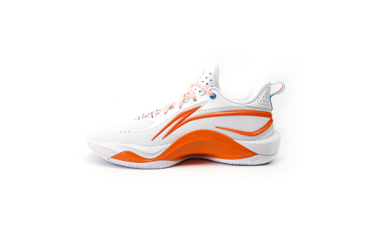 LiNing Shining CBA Fujian Team PE Cushioning Anti-Slip And Wear-Resistant Low-Top Basketball Shoes Men's White Orange