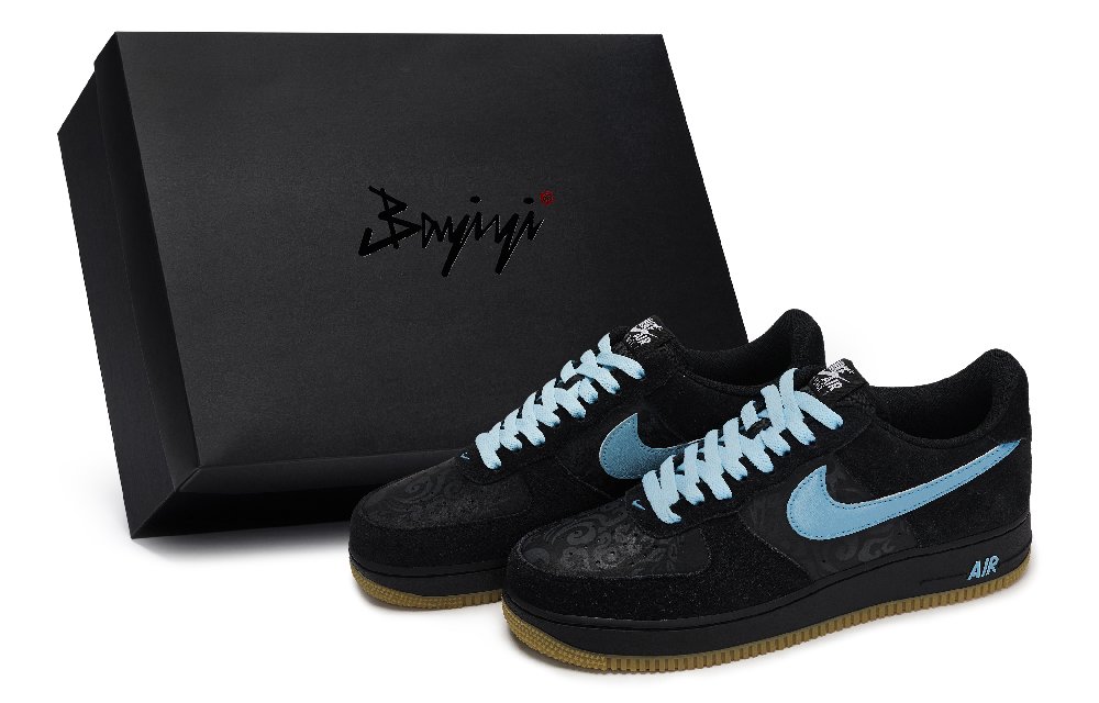Nike Air Force 1 Skateboard Shoes Men Low Top Black/Blue