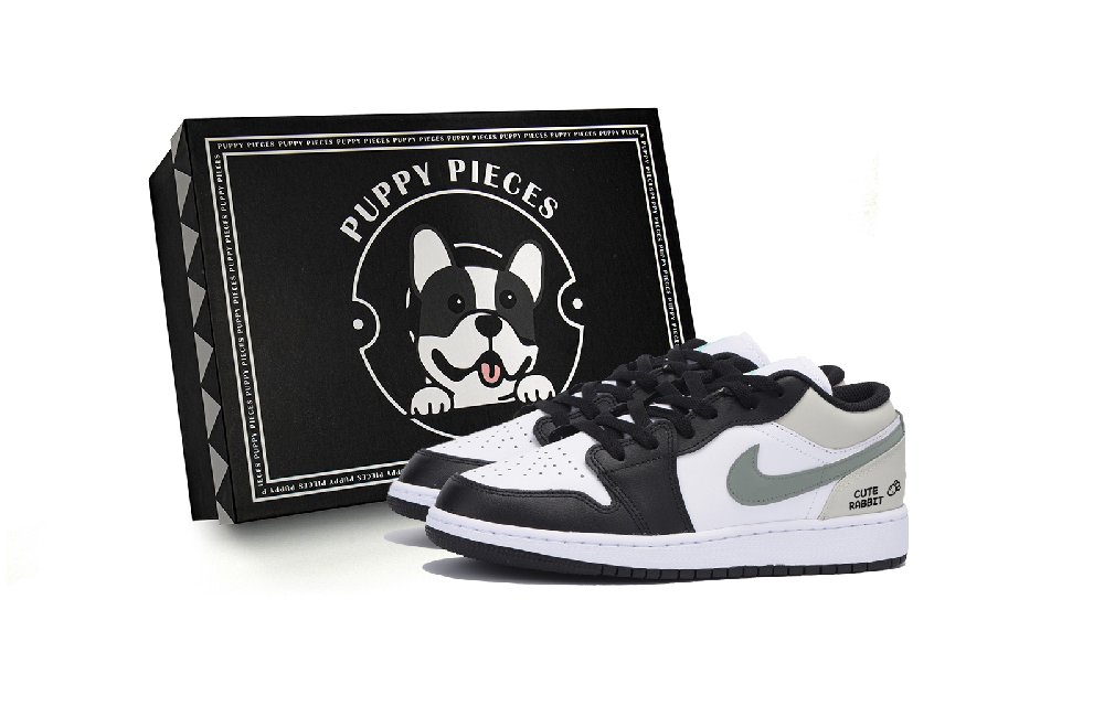 Jordan Air Jordan 1 Turnip Smog, Special Shoe Box Slip Resistant Low Top Vintage Basketball Shoes Men's White Green