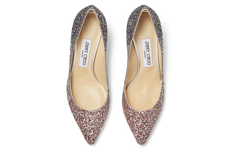 Jimmy Choo ROMY Slim Heel High Heels 6CM Women's Pink Silver Gray Gradient