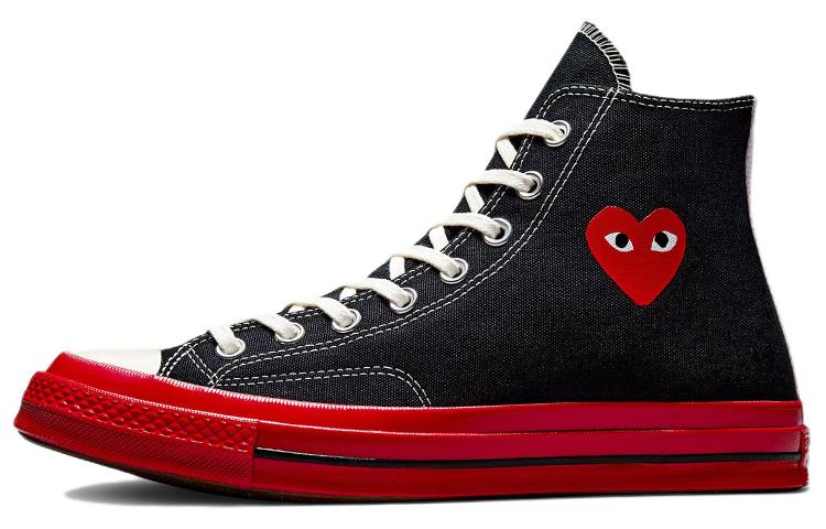 Converse Chuck Taylor All Star 70 Hi Comme Des Garcons Play Black Red Midsole