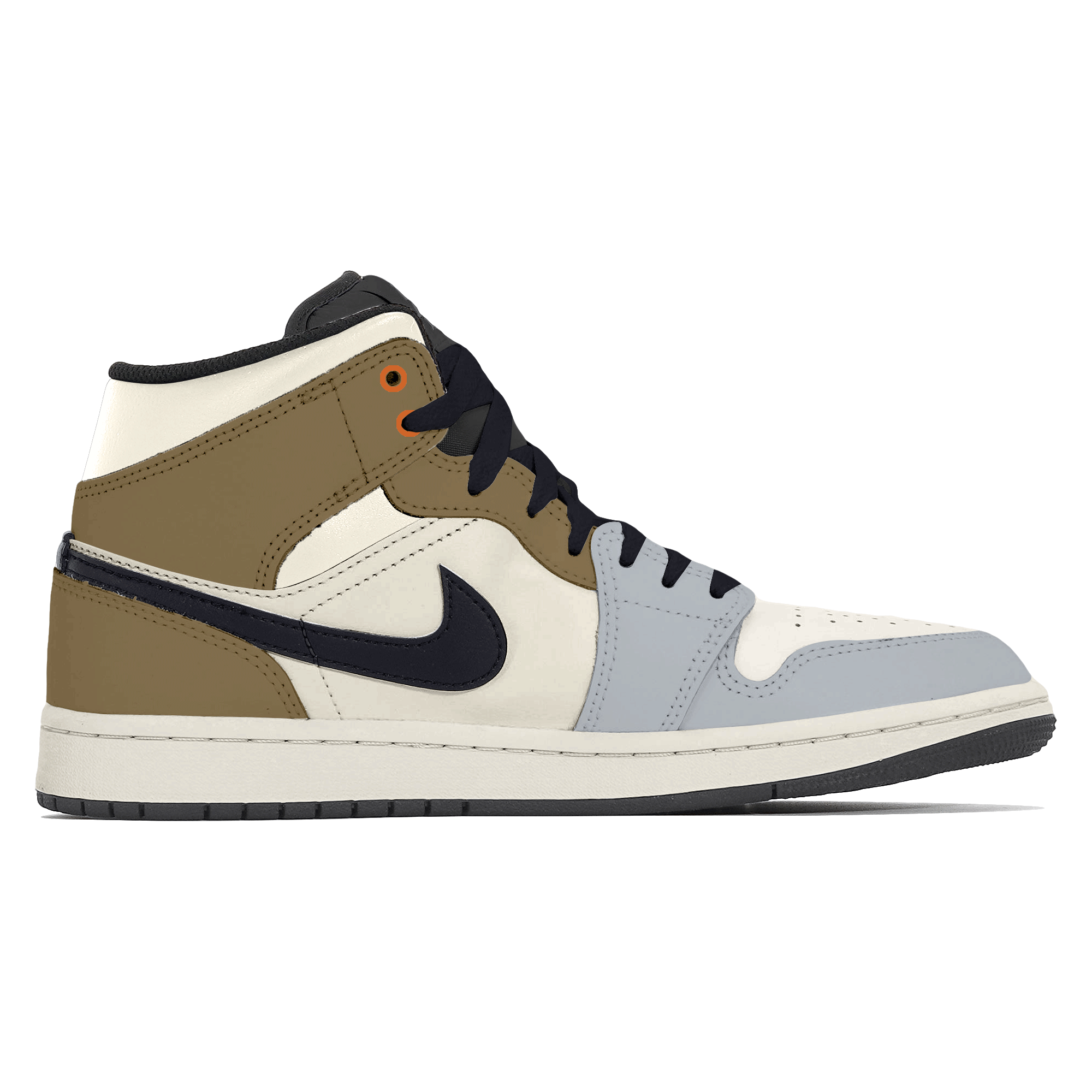 Jordan Air Jordan 1 Abrasion Resistant Mid Top Vintage Basketball Shoes Unisex Blue Brown купить в интернет-магазине Yoocart с быстрой доставкой по России.