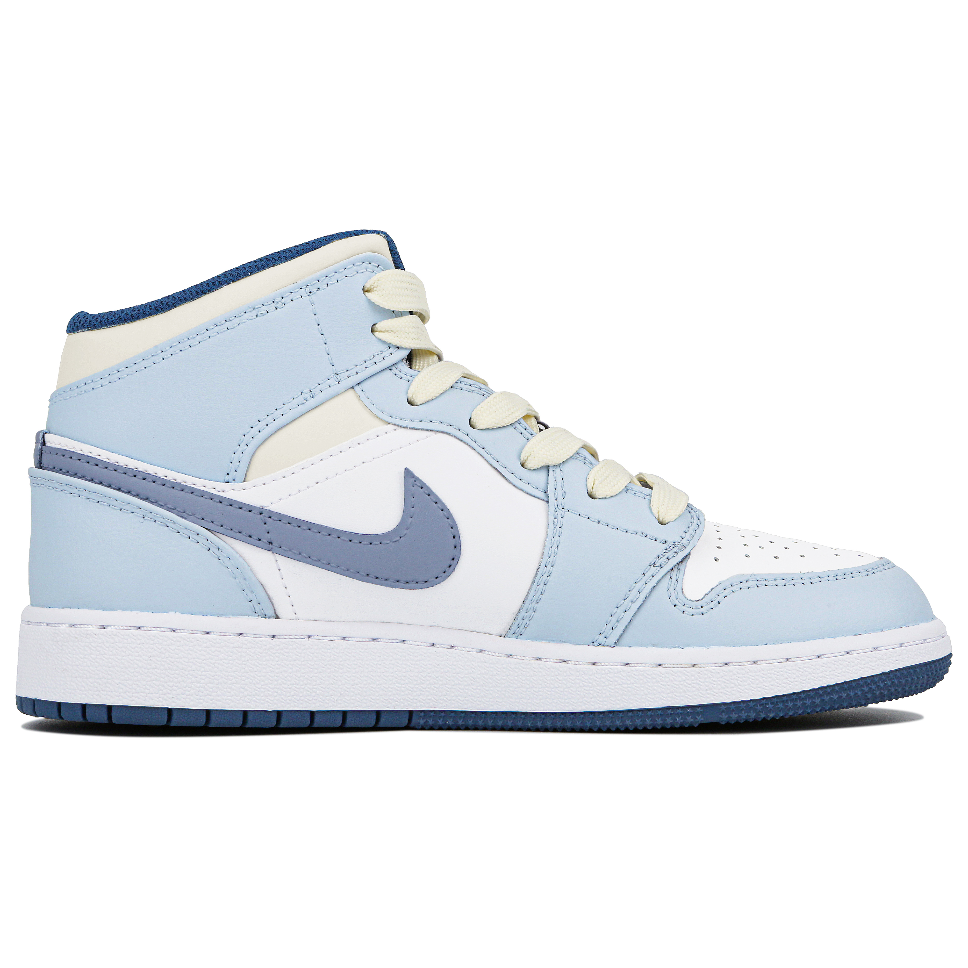 Jordan Air Jordan 1 Slip-Resistant High-Top Vintage Basketball Shoes GS White Blue купить в интернет-магазине Yoocart с быстрой доставкой по России.