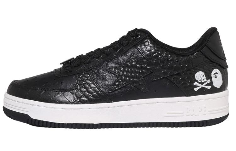 BAPE Neighborhood X Bapesta 'Black Crocodile & Ostrich'