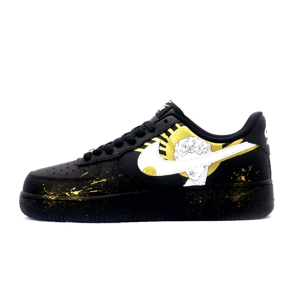 Nike Air Force 1 Skateboard Shoes Unisex Low-Top Black And White/Gold