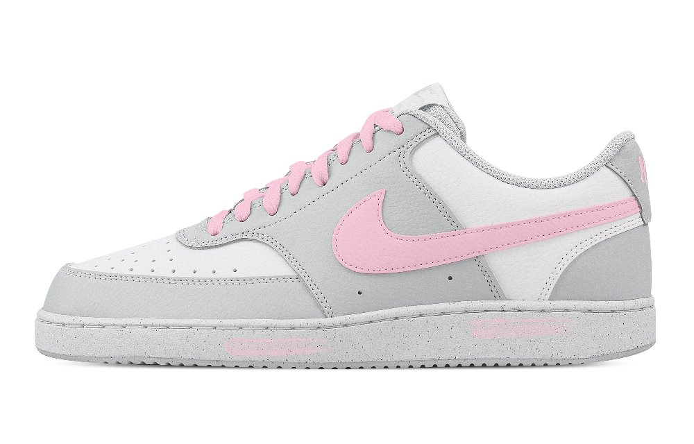 Nike Court Vision Sweet Cherry Love Song Abrasion Resistant Low Top Skateboard Shoes Men's White Gray Pink