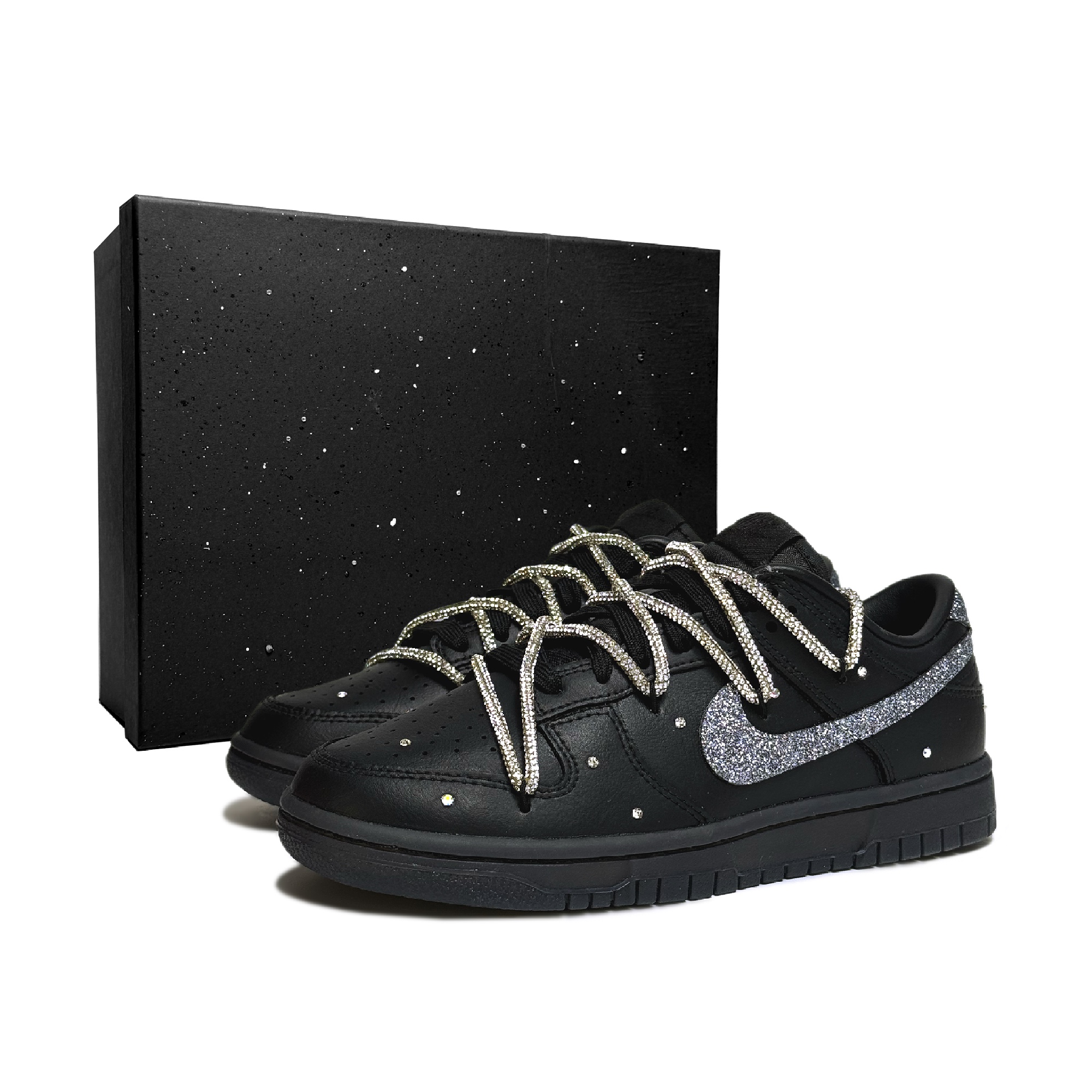 Nike Dunk Skateboard Shoes Unisex Low top Black/Silver