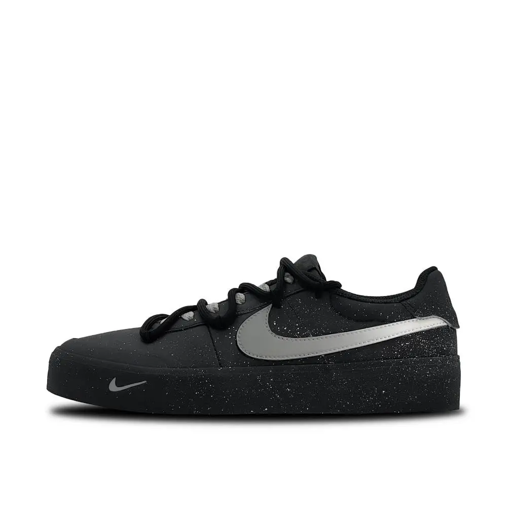 Nike Court Shot Gray Meteor Abrasion Resistant Low Top Skateboard Shoes Men's Black Gray