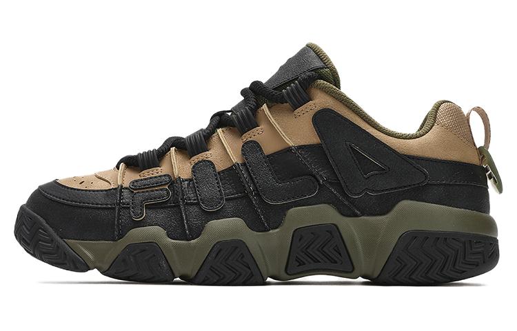 FILA FUSION BARRICADE Cushioning Wear-Resistant Low-Top Basketball Shoes Men's Black Brown